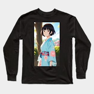 Anime Girl With Kimono 02 Long Sleeve T-Shirt